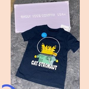 Cat Astronaut Jersey Tee. NEW, NEVER WORN.